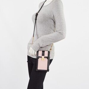 Louis Vuitton Rose Ballerine Epi Leather Vertical Trunk Pochette Bag